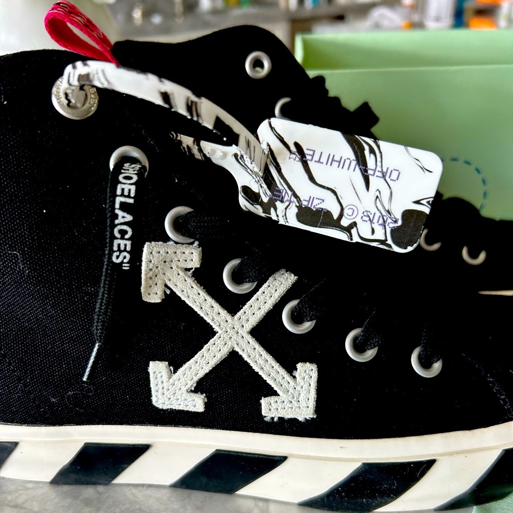 Off-White Mid Top Vulcanized Sneakers
